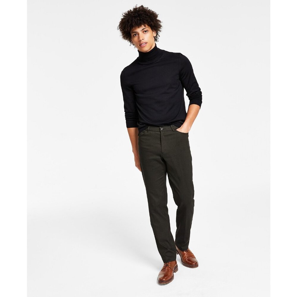 Tommy Hilfiger Men's TH Flex Modern Fit Four-Pocket Twill Pants Olive B4HP